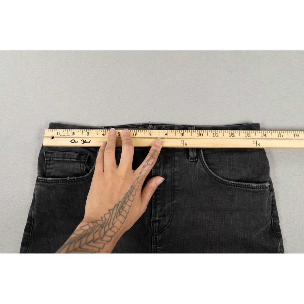 Frame Le Crop Mini Boot Jeans Women's 28 Black Raw Hem Cropped Stretch Denim - Picture 6 of 12